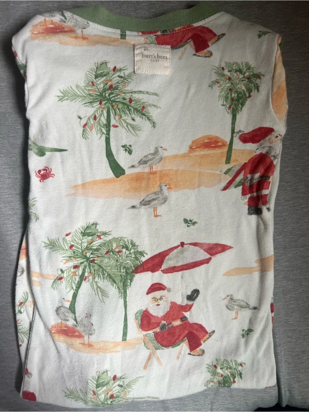 Burt’s Bees Baby Surfin Santa Zip Pjs